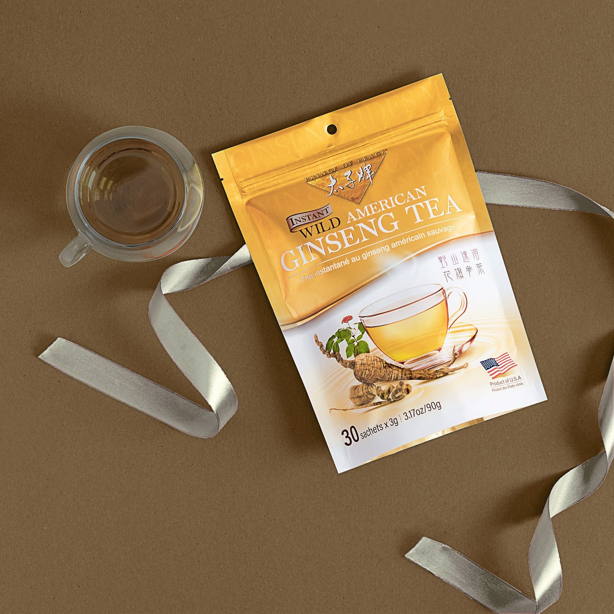 Prince of Peace Instant Wild American Ginseng Tea, 30 sachets