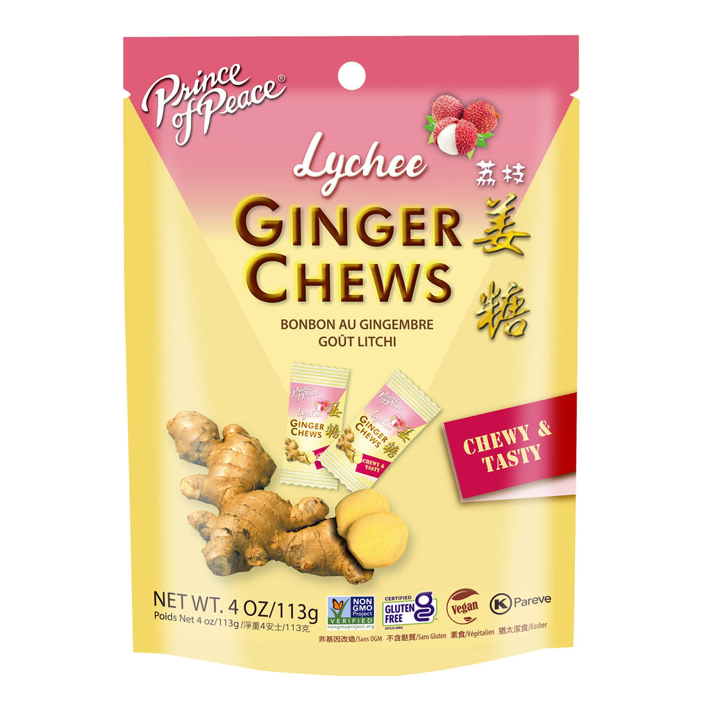 Prince of Peace Ginger Candy (Chews) With Lychee, 4oz