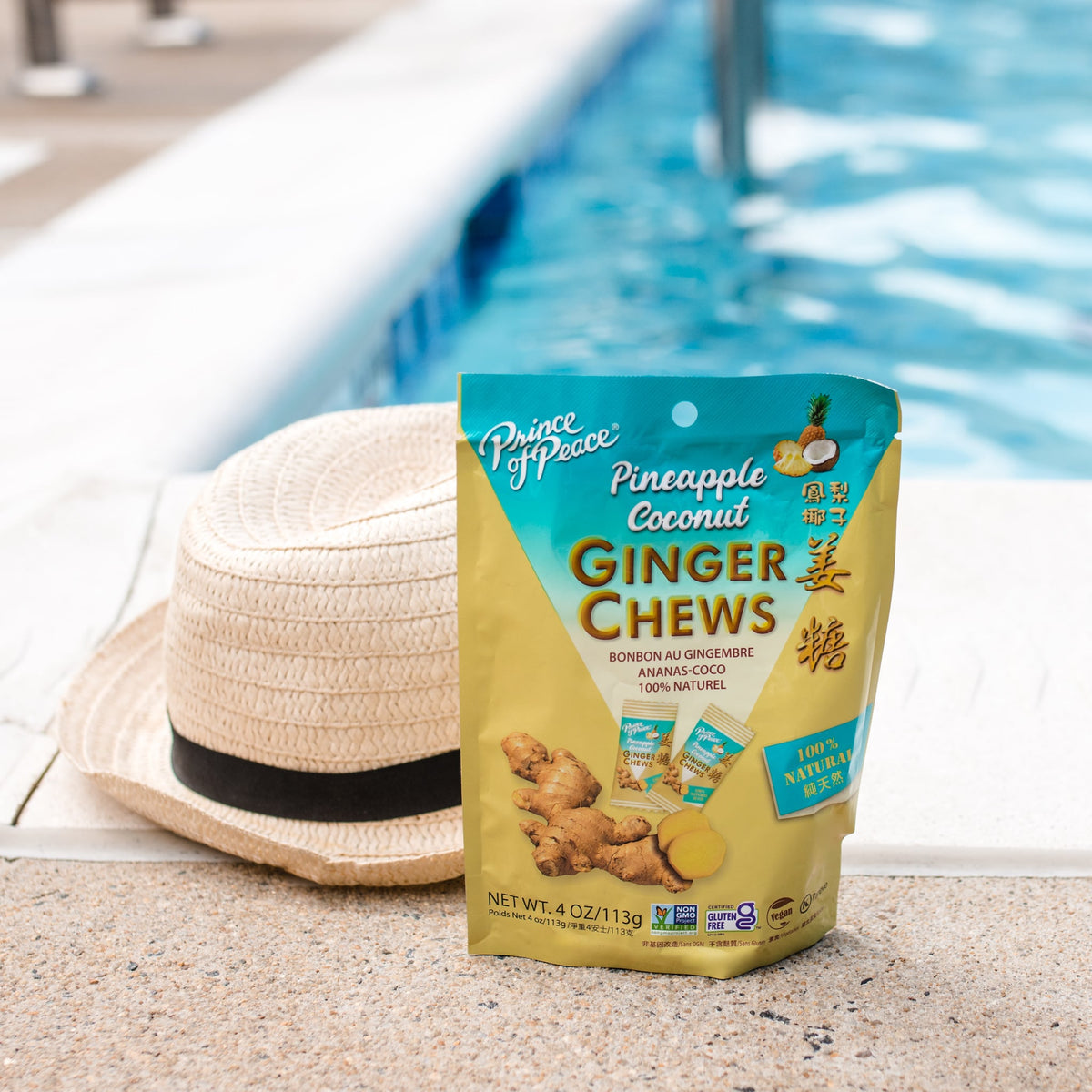 Prince of Peace Ginger Candy (Chews) Pineapple Coconut, 4oz