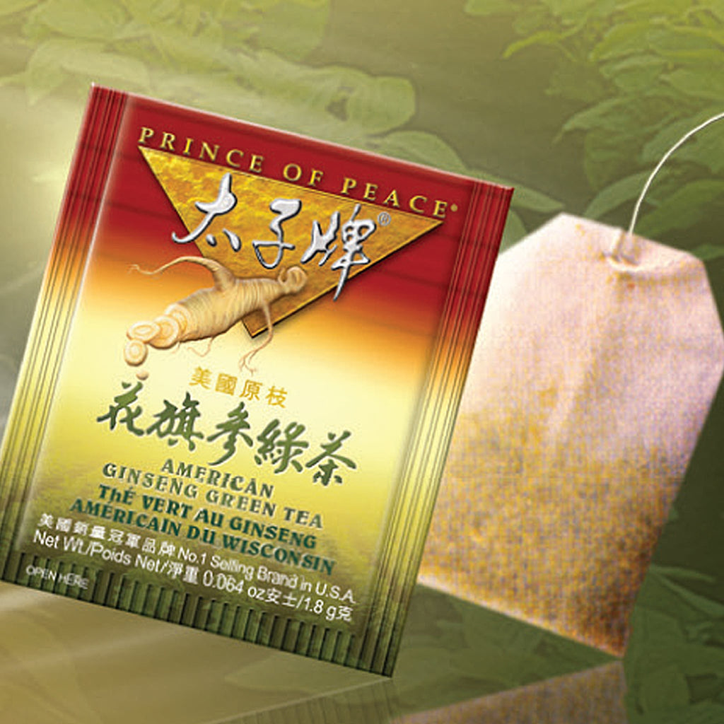 Prince of Peace American Ginseng Green Tea, Twin Pack (2 boxes X 30 tea bags)