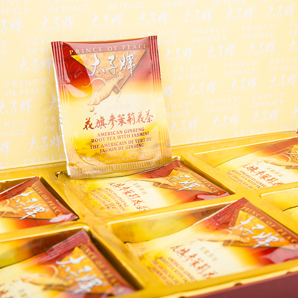 Prince of Peace American Ginseng Root Tea with Jasmine, Twin Pack (2 boxes X 30 tea bags)