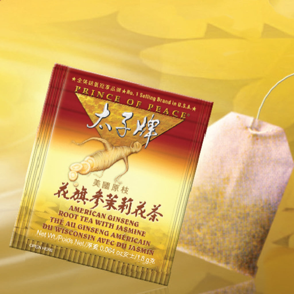 Prince of Peace American Ginseng Root Tea with Jasmine, Twin Pack (2 boxes X 30 tea bags)