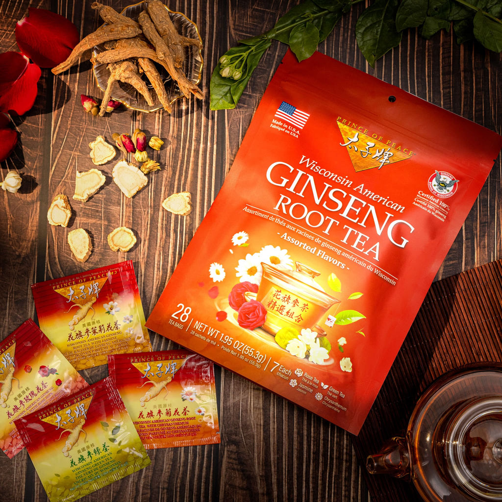 Wisconsin American Ginseng Assorted Root Tea, 28 tea bags
